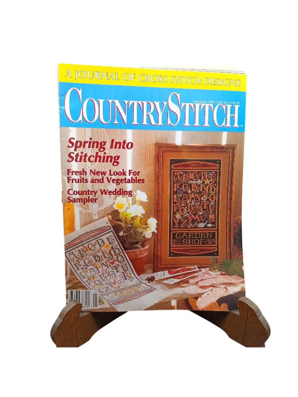 CountryStitch May/June 1990 Cross-Stitch Magazine Spring Designs Fruits & Vegeta